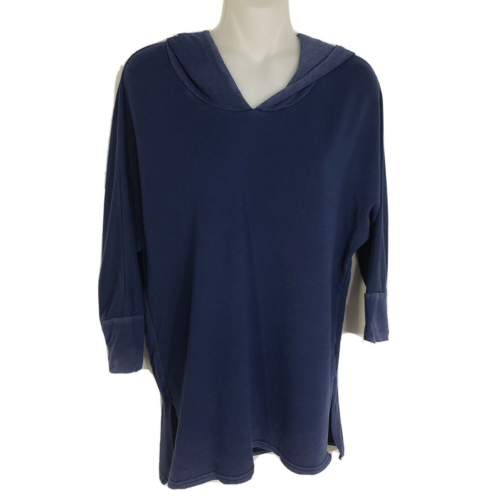 American Eagle Hoodie Womens Size XS Soft & Sexy 3/4 Sleeve Blue Sweatshirt L/S